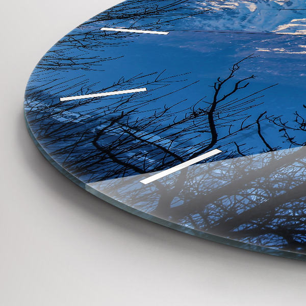 Wanduhr glas rund Aussicht auf die Berge