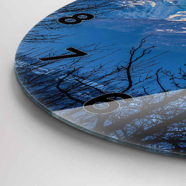 Wanduhr glas rund Aussicht auf die Berge