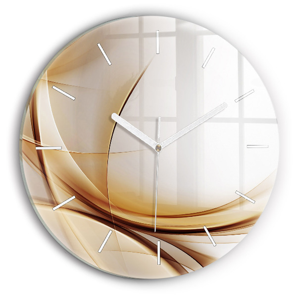 Wanduhr glas rund Goldene Abstraktion