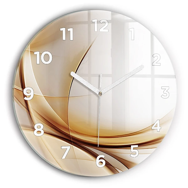 Wanduhr glas rund Goldene Abstraktion