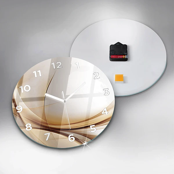 Wanduhr glas rund Goldene Abstraktion