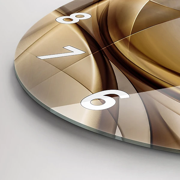 Wanduhr glas rund Goldene Abstraktion