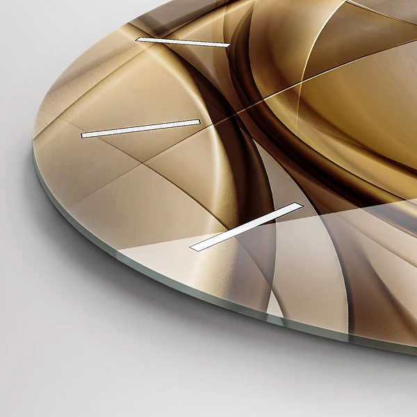 Wanduhr glas rund Goldene Abstraktion