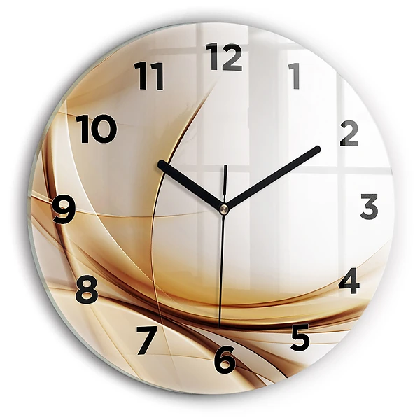 Wanduhr glas rund Goldene Abstraktion