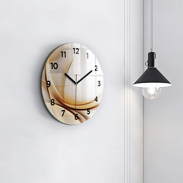 Wanduhr glas rund Goldene Abstraktion
