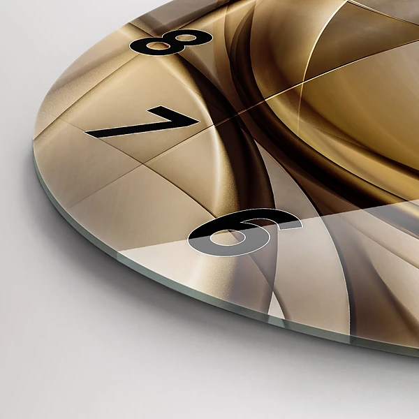 Wanduhr glas rund Goldene Abstraktion