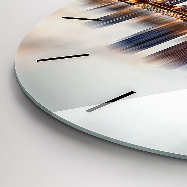 Wanduhr glas rund Panorama mit dem Eiffelturm
