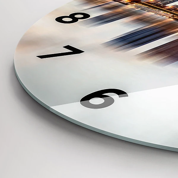 Wanduhr glas rund Panorama mit dem Eiffelturm