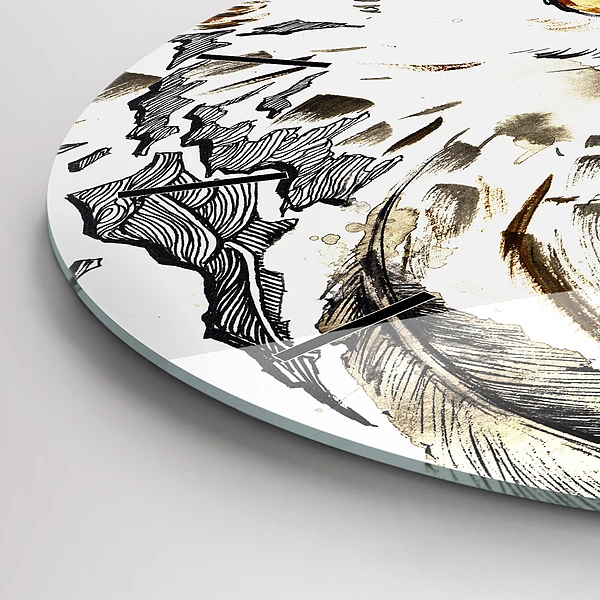 Wanduhr rund mit motiv Eule Symbol der Weisheit