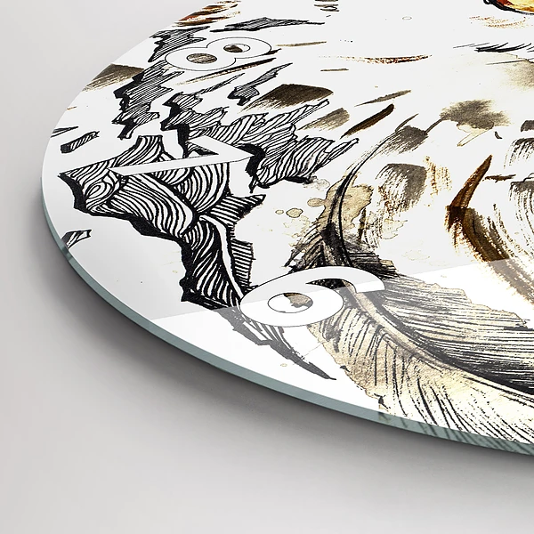 Wanduhr rund mit motiv Eule Symbol der Weisheit