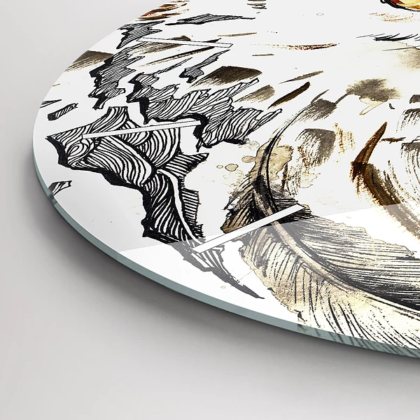 Wanduhr rund mit motiv Eule Symbol der Weisheit