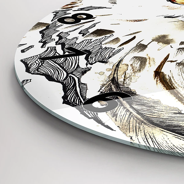 Wanduhr rund mit motiv Eule Symbol der Weisheit