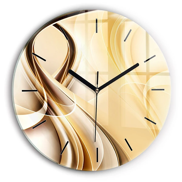 Wanduhr glas rund Abstrakte Wellen