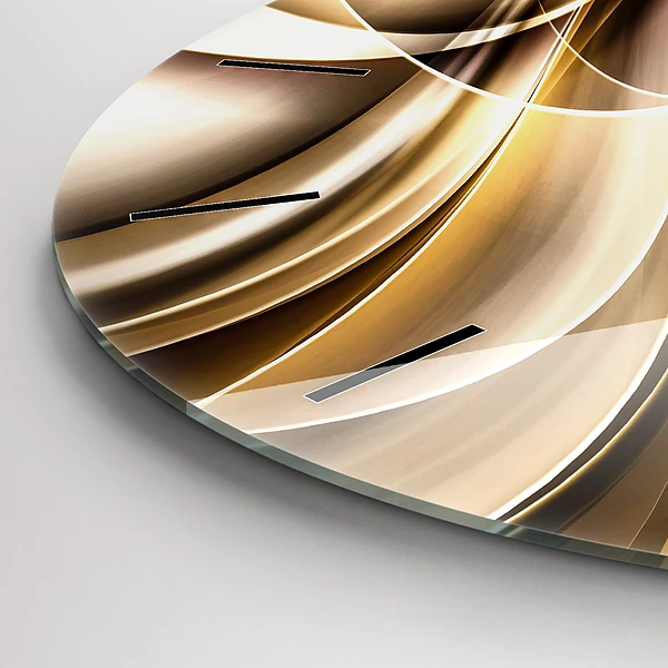Wanduhr glas rund Abstrakte Wellen