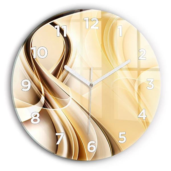 Wanduhr glas rund Abstrakte Wellen