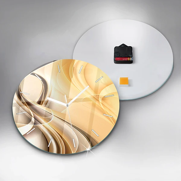 Wanduhr glas rund Abstrakte Wellen