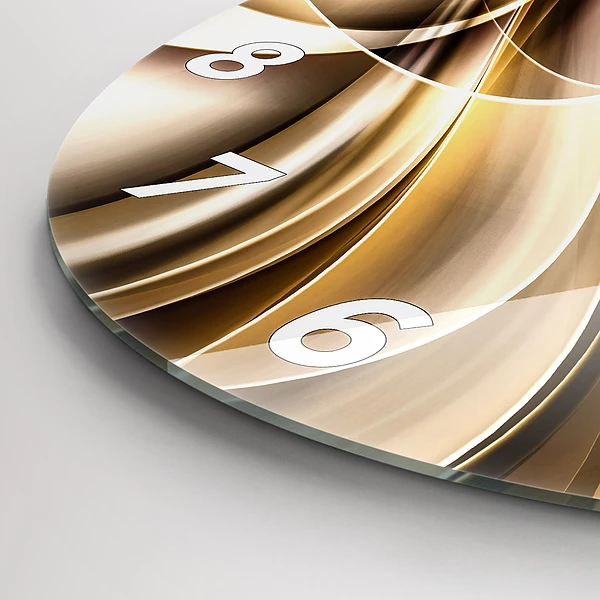 Wanduhr glas rund Abstrakte Wellen