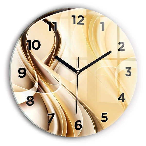 Wanduhr glas rund Abstrakte Wellen
