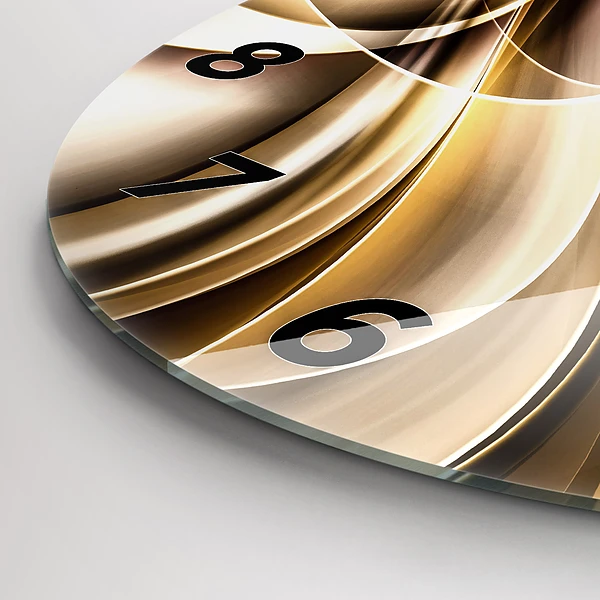 Wanduhr glas rund Abstrakte Wellen