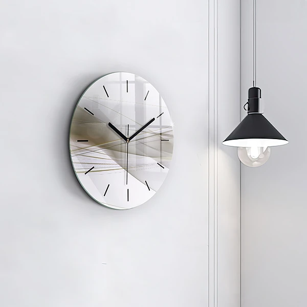 Wanduhr rund mit motiv Helle Abstraktion