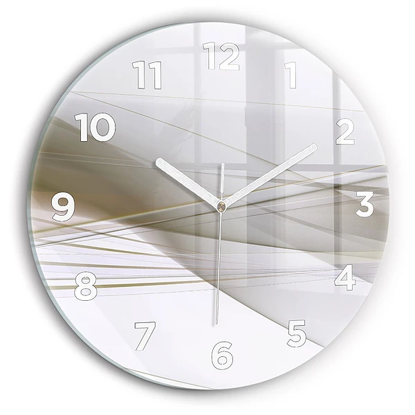Wanduhr rund mit motiv Helle Abstraktion