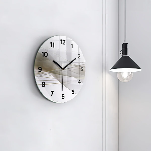 Wanduhr rund mit motiv Helle Abstraktion