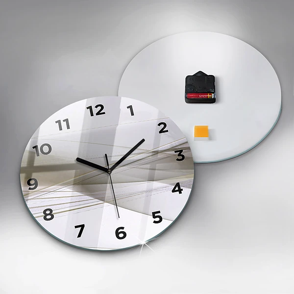 Wanduhr rund mit motiv Helle Abstraktion