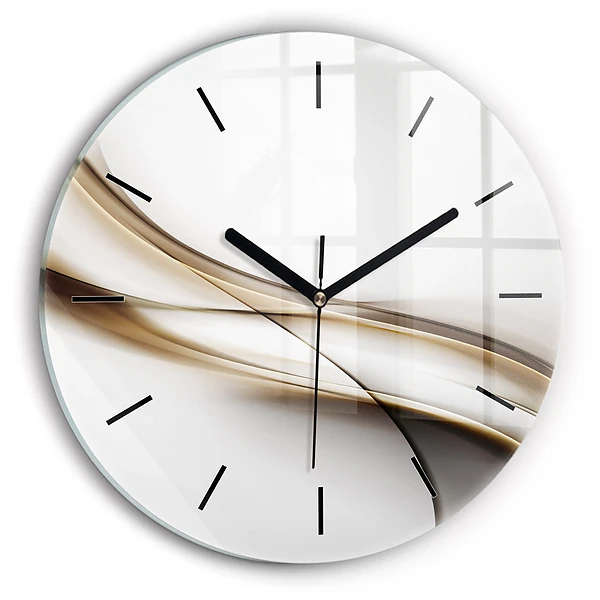 Wanduhr glas rund Abstrakte Linien