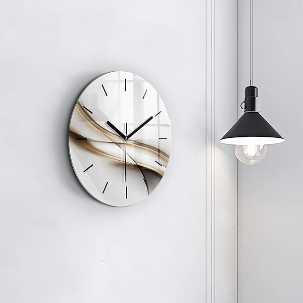 Wanduhr glas rund Abstrakte Linien