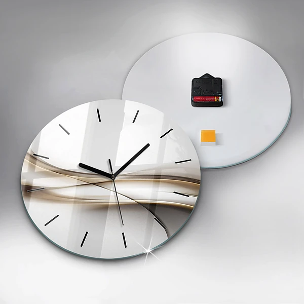 Wanduhr glas rund Abstrakte Linien