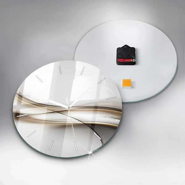 Wanduhr glas rund Abstrakte Linien