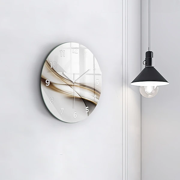 Wanduhr glas rund Abstrakte Linien