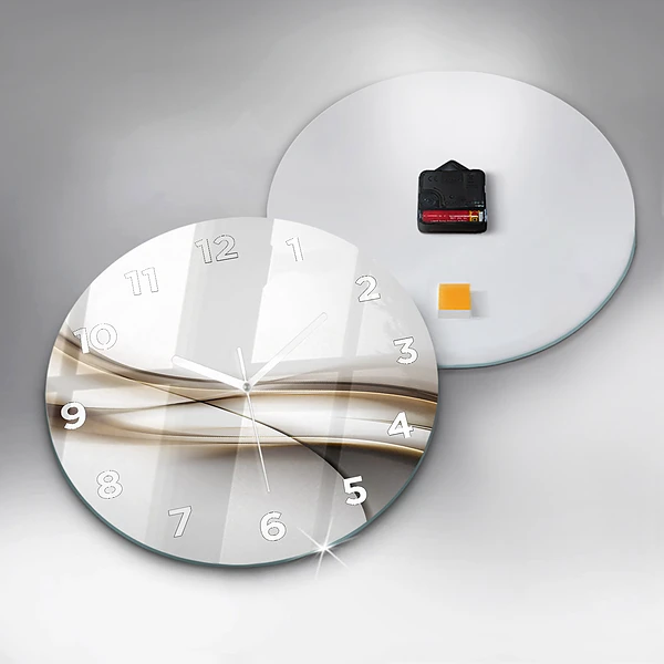 Wanduhr glas rund Abstrakte Linien