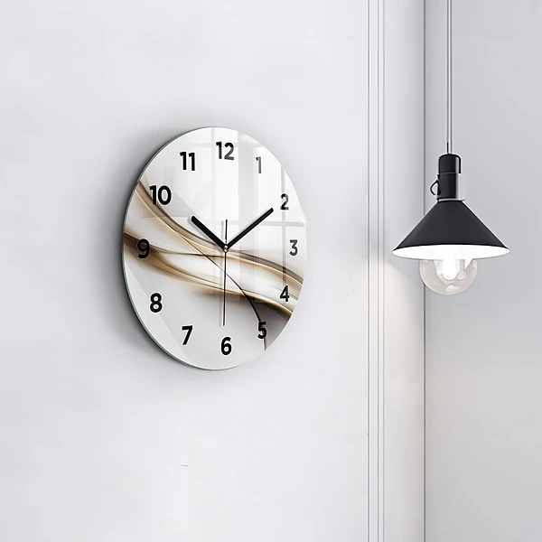 Wanduhr glas rund Abstrakte Linien