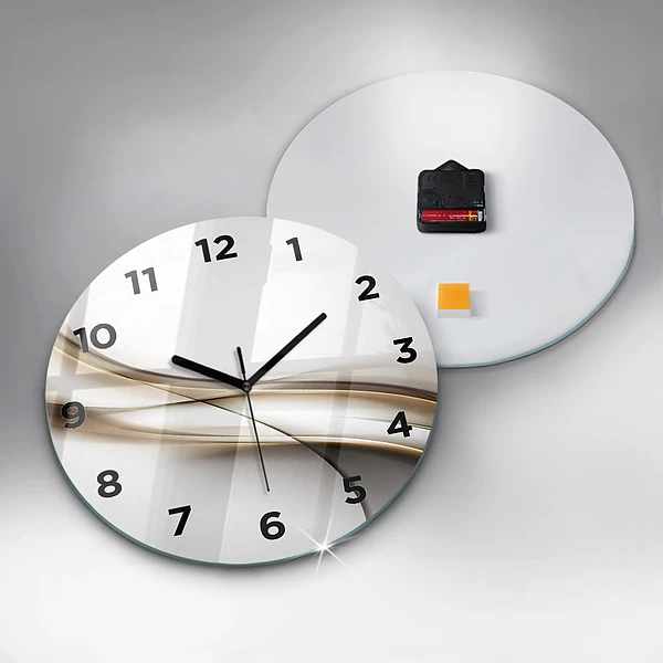 Wanduhr glas rund Abstrakte Linien