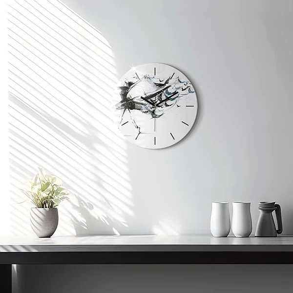 Wanduhr glas rund Frau tanzt Ballett
