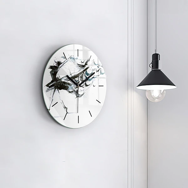 Wanduhr glas rund Frau tanzt Ballett
