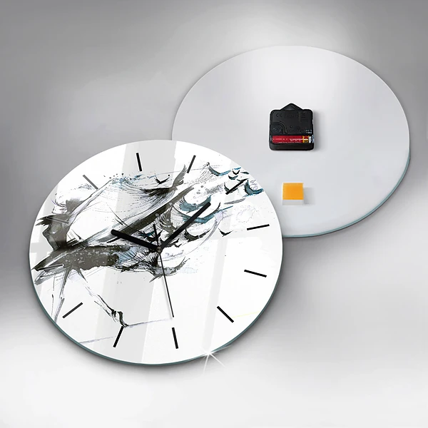 Wanduhr glas rund Frau tanzt Ballett
