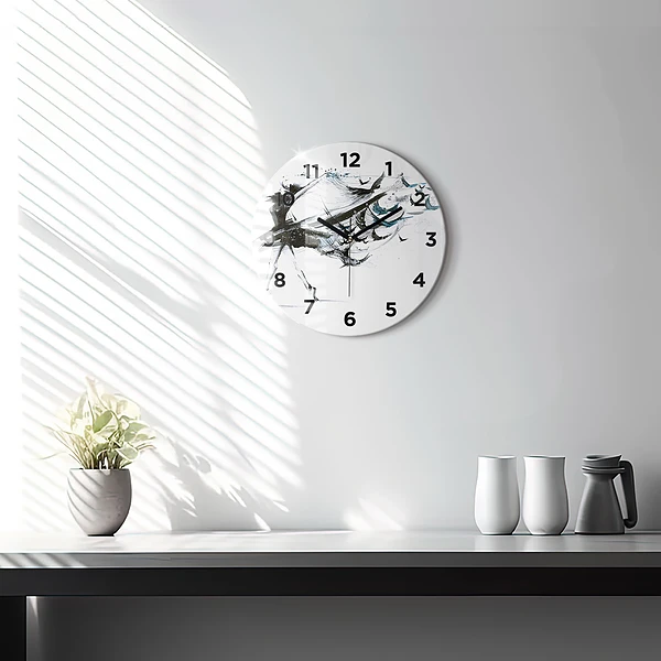 Wanduhr glas rund Frau tanzt Ballett