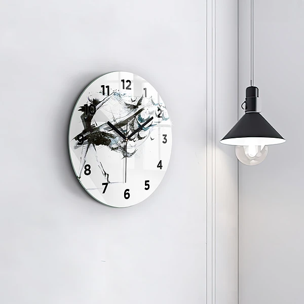 Wanduhr glas rund Frau tanzt Ballett