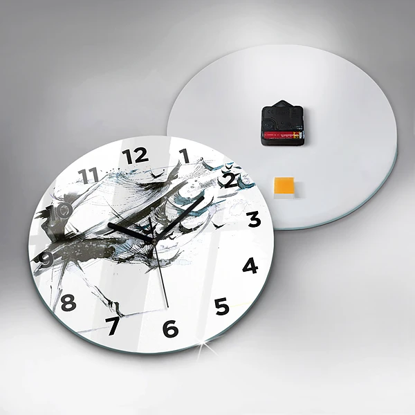 Wanduhr glas rund Frau tanzt Ballett