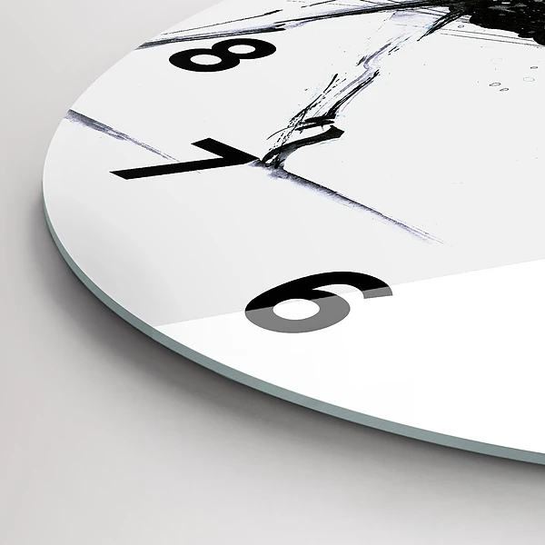 Wanduhr glas rund Frau tanzt Ballett