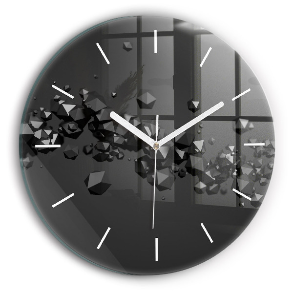 Wanduhr rund Schwarze Abstraktion