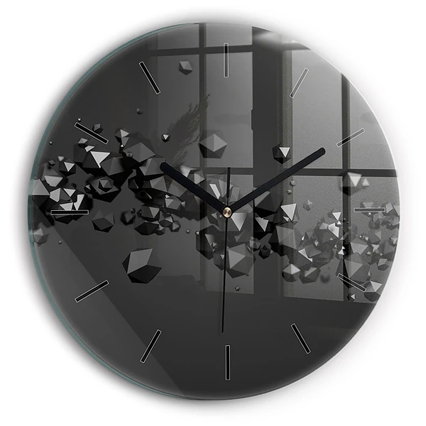 Wanduhr rund Schwarze Abstraktion