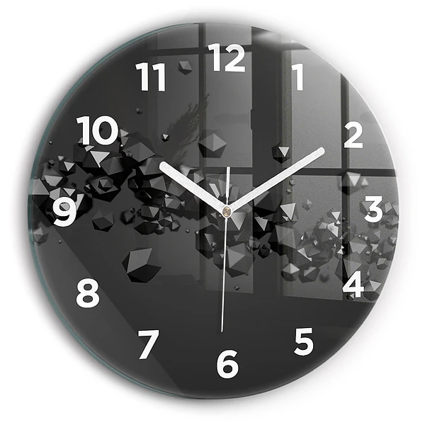 Wanduhr rund Schwarze Abstraktion