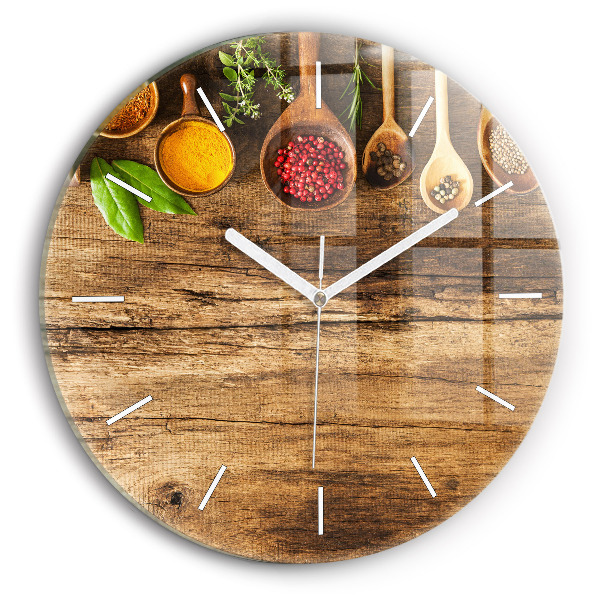 Wanduhr rund Löffelweise Gewürze