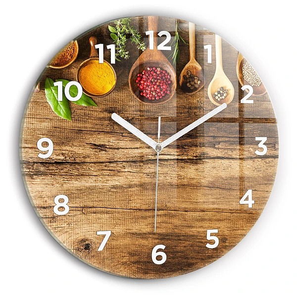Wanduhr rund Löffelweise Gewürze