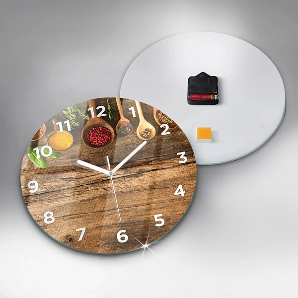 Wanduhr rund Löffelweise Gewürze