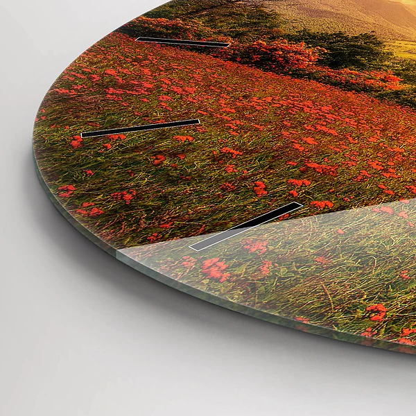 Wanduhr rund mit motiv Liebesherz Baum