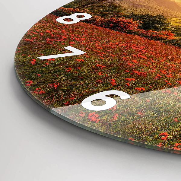 Wanduhr rund mit motiv Liebesherz Baum